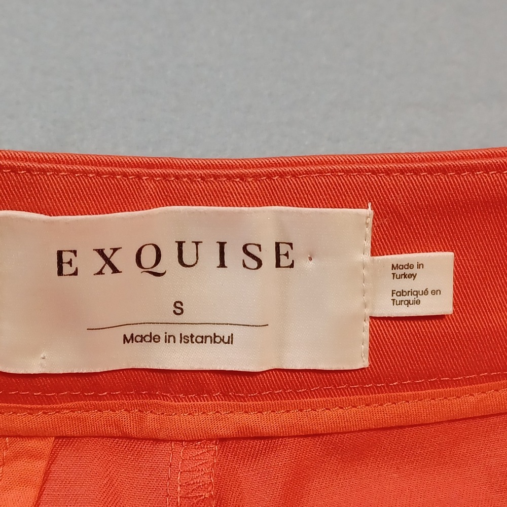 Exquise Tomato Red High Waistd Pleated Tapered Trousers Pants E23Y03210021 Small - Picture 3 of 14